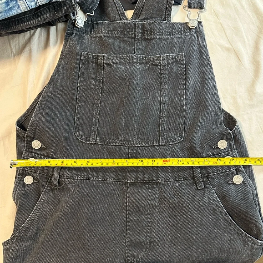 Cotton On Black Denim Utility Overall Shorts Size 10